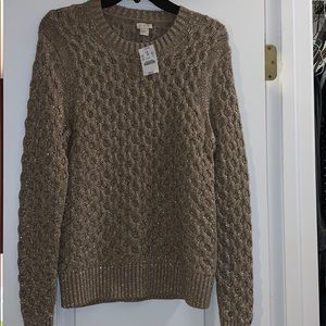 J. Crew Gold Shimmer Link Chain Sweater 🍁